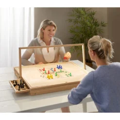 Puzzletisch mit Spielbrett-Deckel + LED-Licht inkl. Spielfiguren-Set 1500 Teile