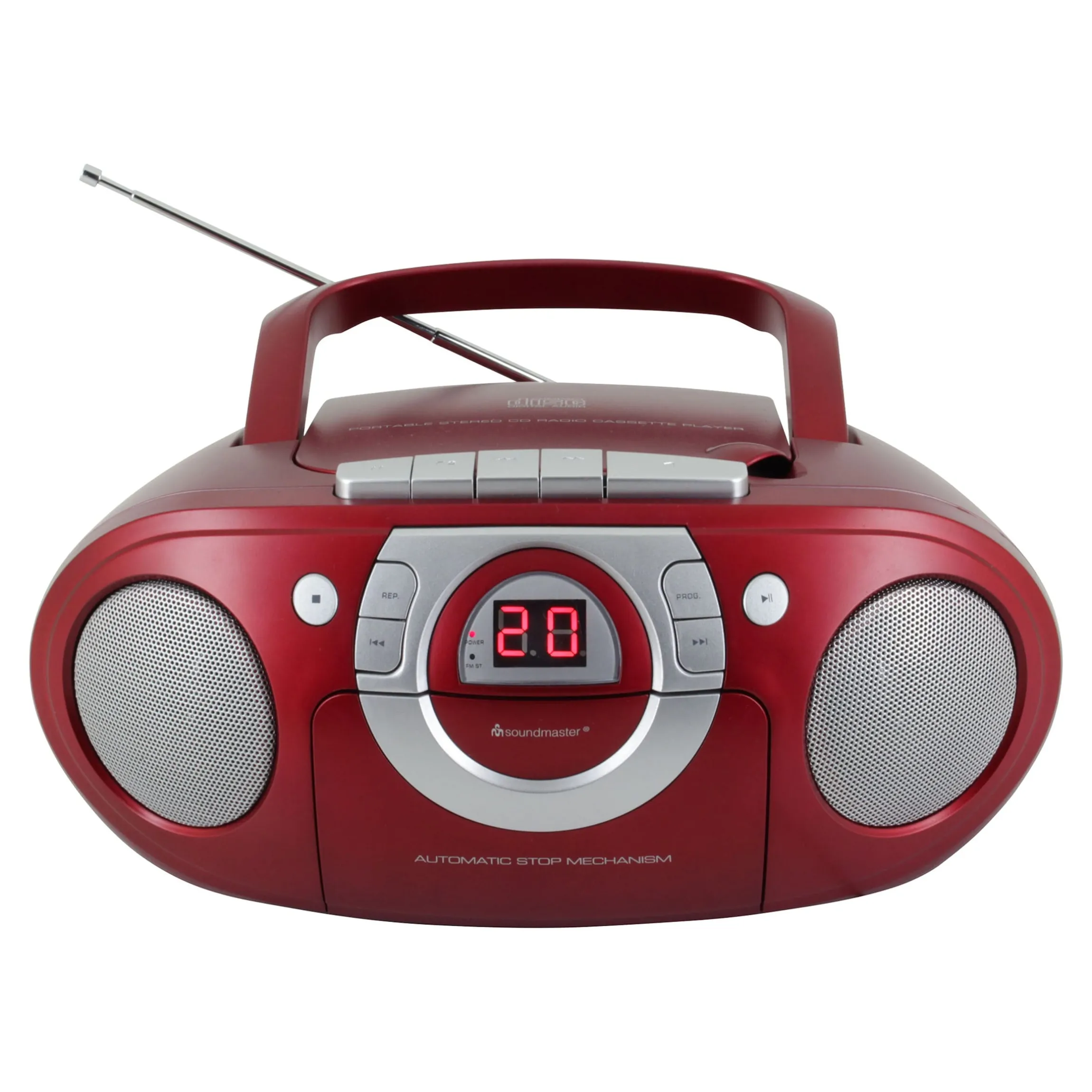 Radio-Kassettenspieler mit CD rot