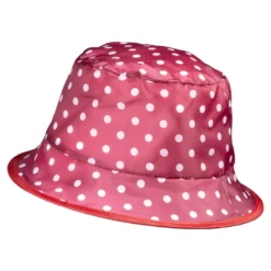 Regenhut mit Tasche "Punkte" bordeaux