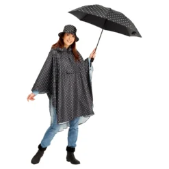 Regenponcho "Punkte" schwarz