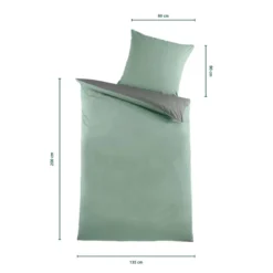Renforcé-Bettwäsche, 2-teilig, 135x200 cm salbei/grau