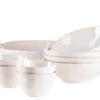 Salatschüssel-Set, Steinzeug Frozen Weiß