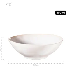 Salatschüssel-Set, Steinzeug Frozen Weiß