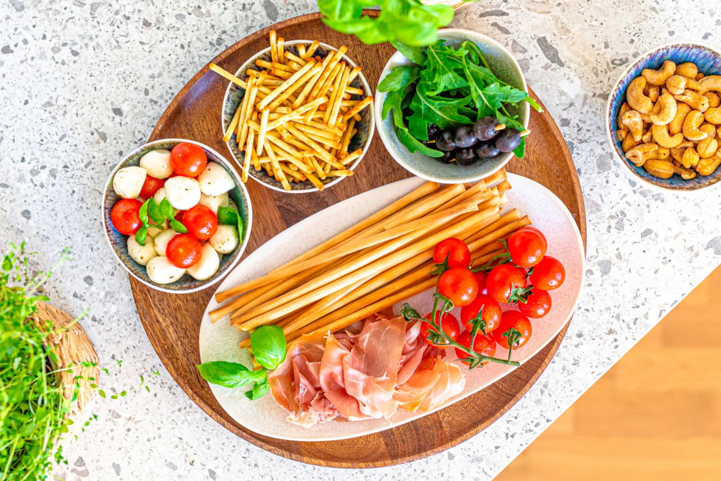 Salatschüssel-Set, Steinzeug Frozen Weiß