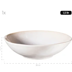 Salatschüssel-Set, Steinzeug Frozen Weiß
