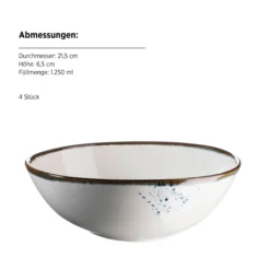 Schüssel-Set, Porzellan Pintar Beige / Blau