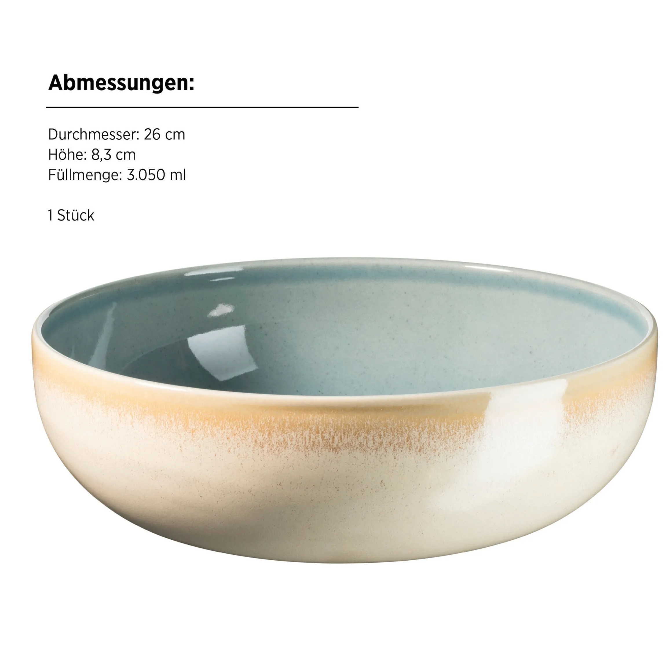 Schüssel Set, Steinzeug Candy Blau