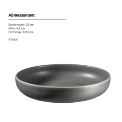 Schüssel Set, Steinzeug Unico Grau