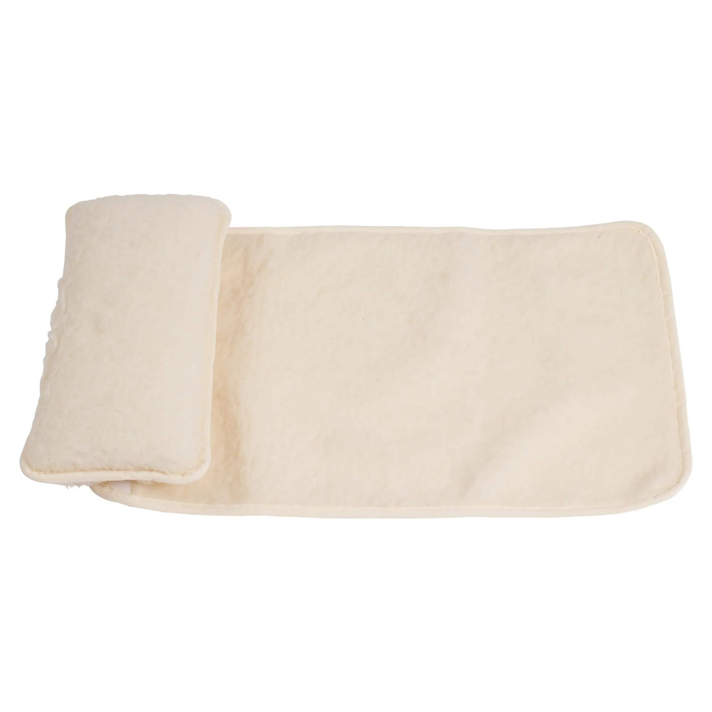Sesselkissen und Armlehnenschoner-Set, 3-teilig, Schurwolle creme