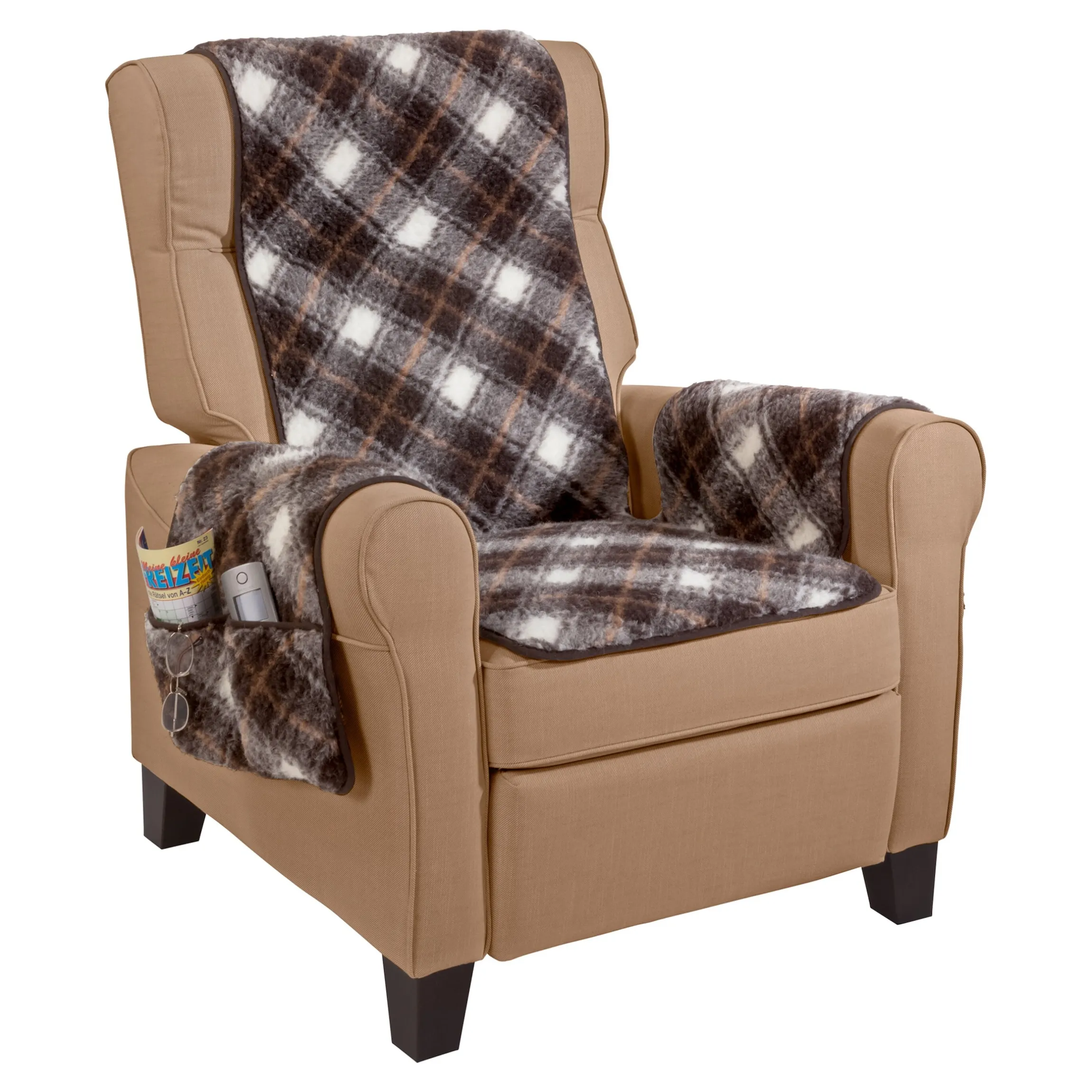 Sesselschoner aus Schurwolle tartan