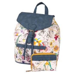 Set Rucksack & Geldbeutel „Flower“, 2-teilig blau