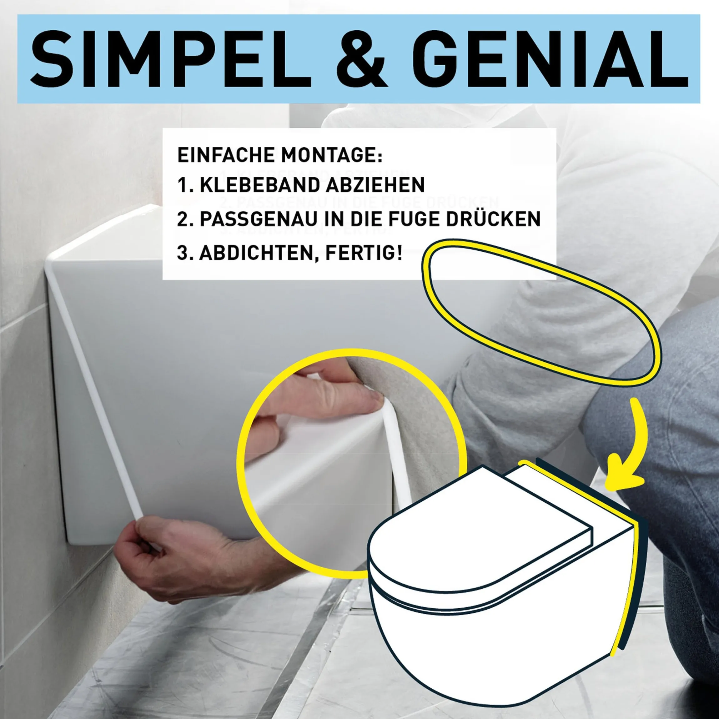 Silikonfugenring ee-zee für Wand-WCs, 80 cm