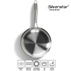 SILVERSTAR Edelstahlpfanne Bratpfanne 20 cm | ohne Deckel