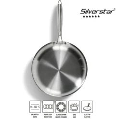 SILVERSTAR Edelstahlpfanne Bratpfanne 28 cm | ohne Deckel