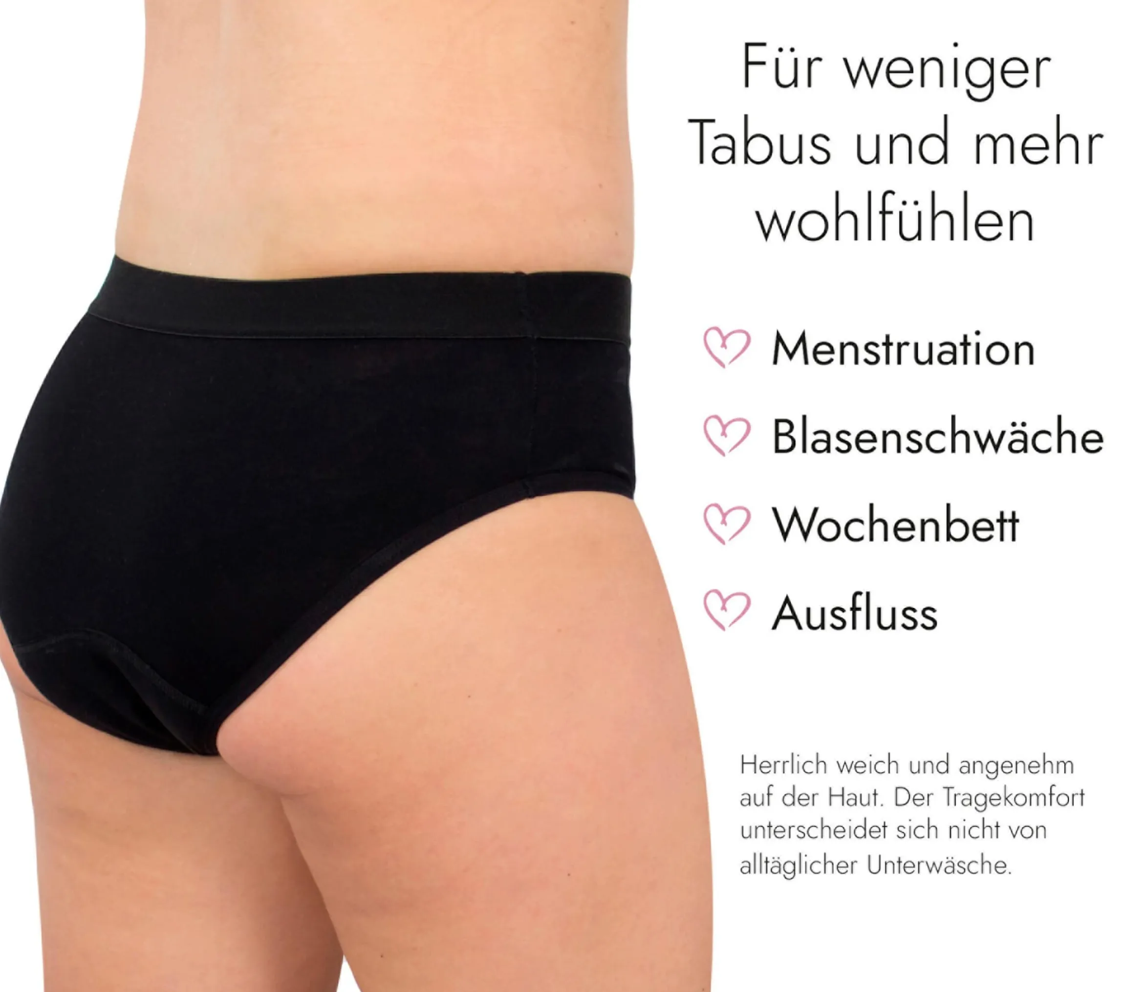 Slip mit Saugeinlage Schwarz