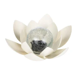 Solar-Dekoleuchte "Lotusblüte" silber