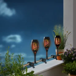 Solar-Fackelkerze „2 in 1“, 3 Stück