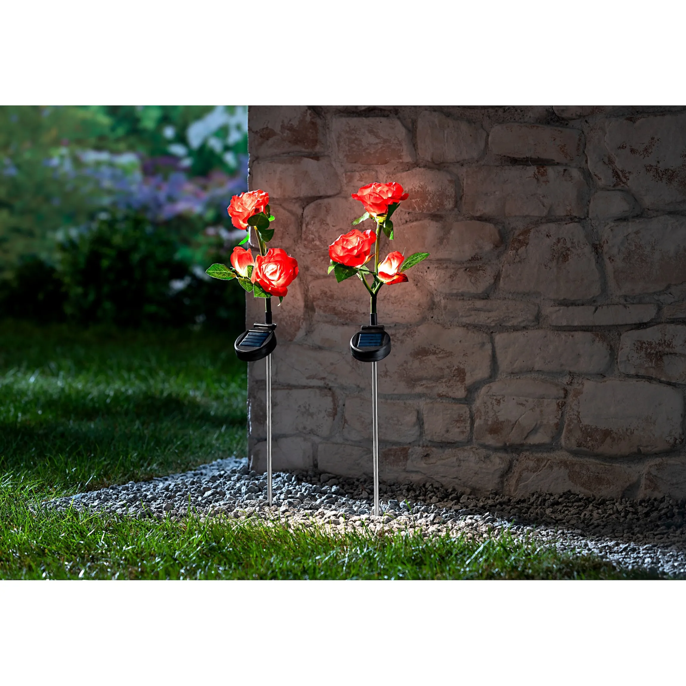 Solar-Gartenstecker "Rosenstrauß"