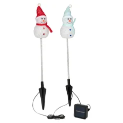 Solar-Gartenstecker "Schneemänner", 2 Stück