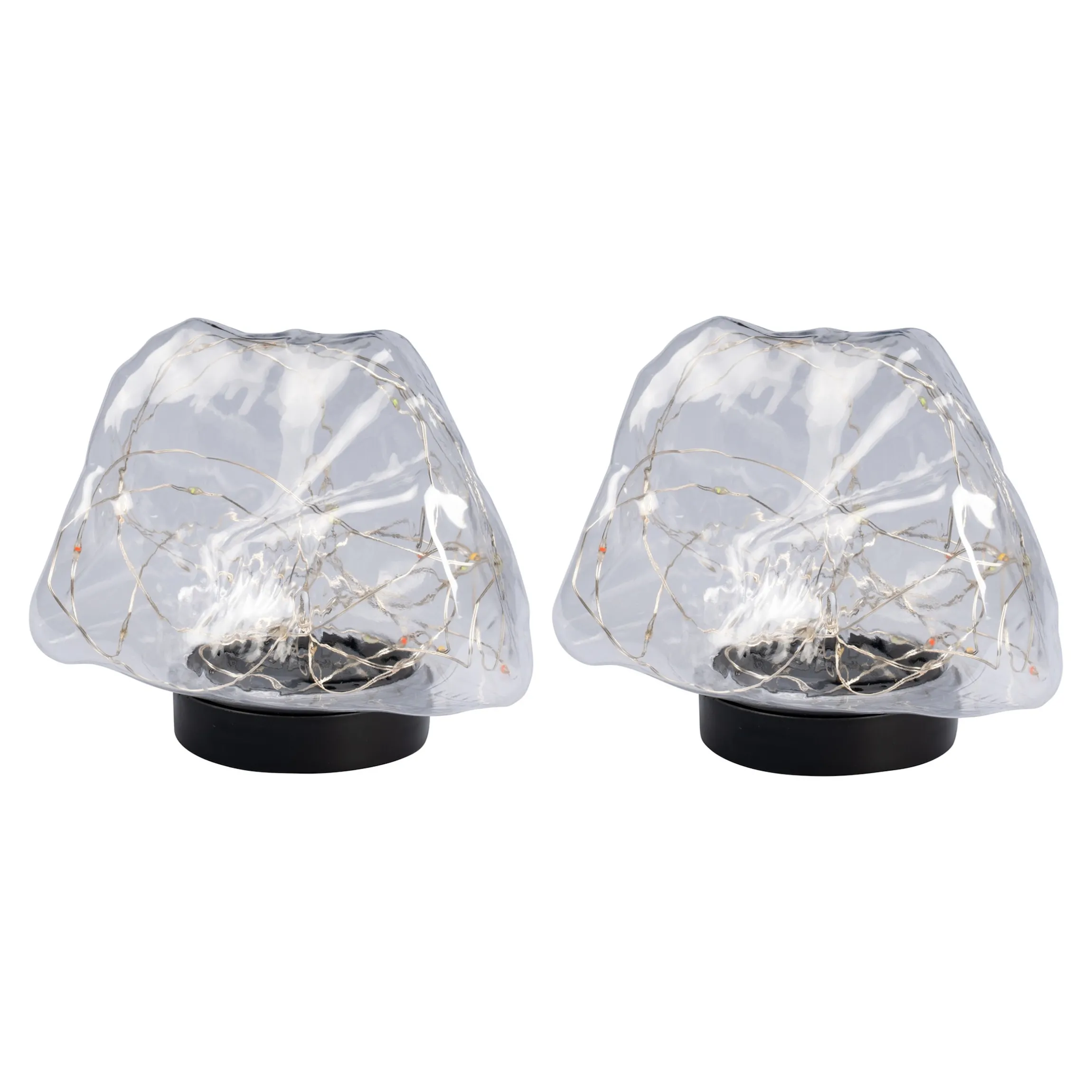 Solar-LED-Gartenfigur "Kristall bunt", 2 Stück