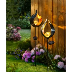 Solar-LED-Gartenstecker Flamme