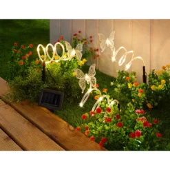 Solar-LED-Gartenstecker-Set „Schmetterling“