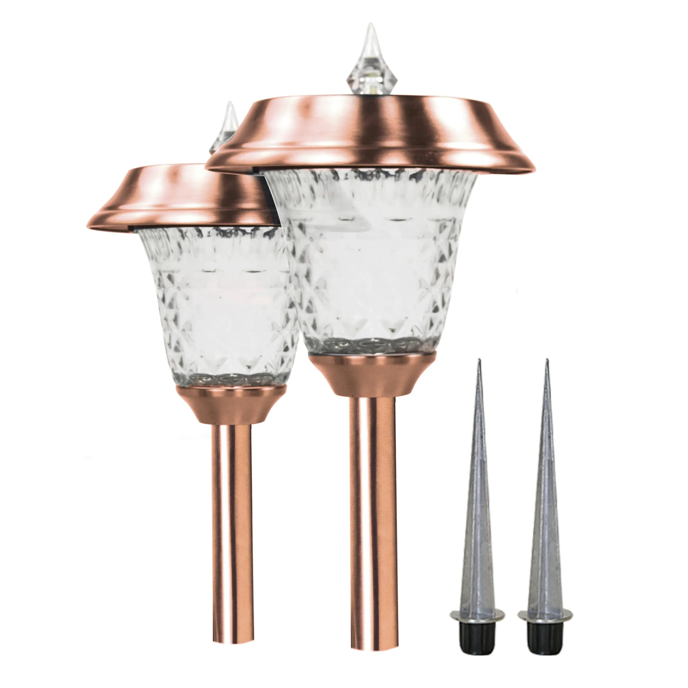 Solarleuchte Bismark, 2er-Set Kupfer
