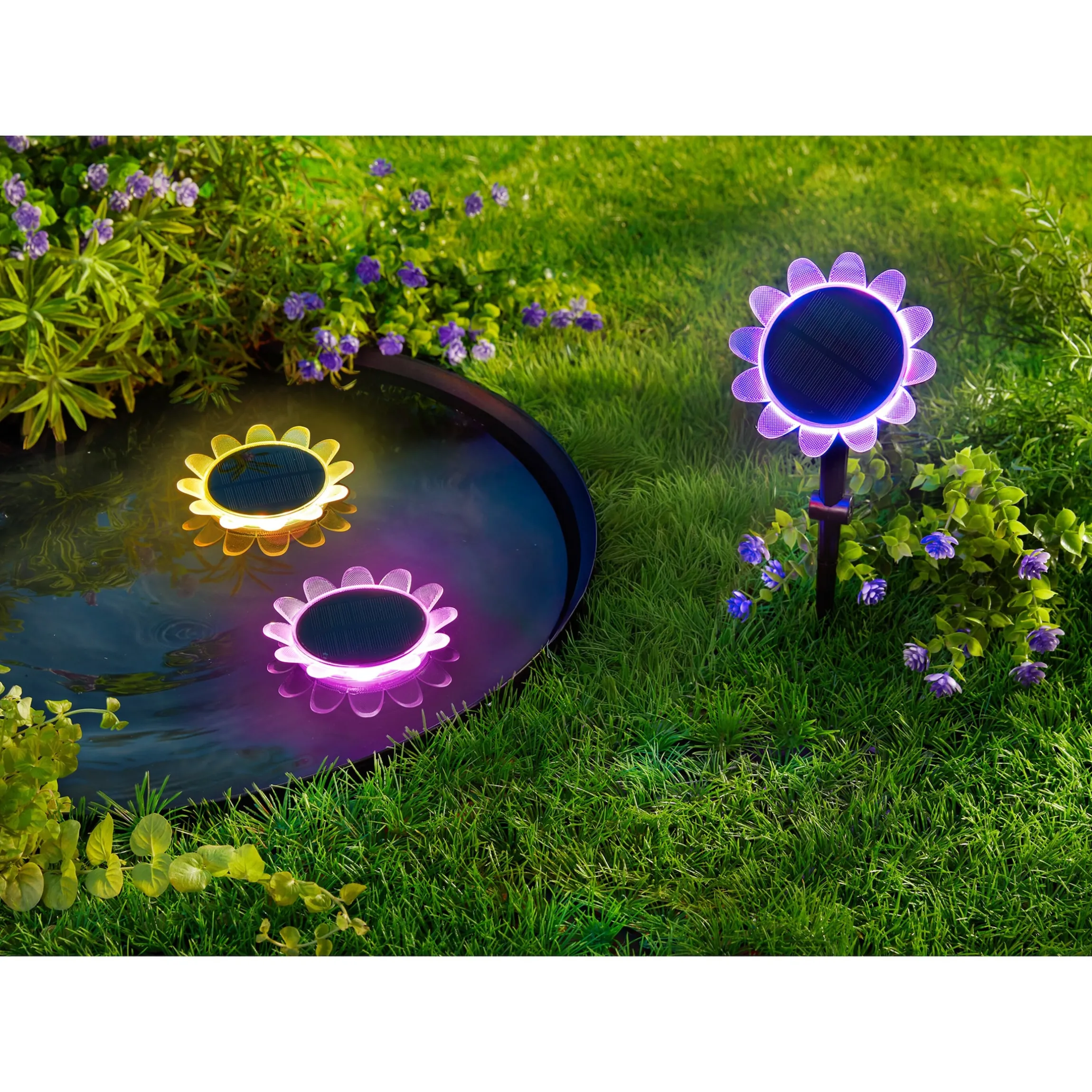 Solar-Stecker "Blume" 3 in 1