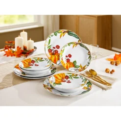 Speiseteller „Goldener Herbst“, 4 Stück
