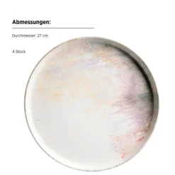Speiseteller-Set, Steinzeug Aquarellia