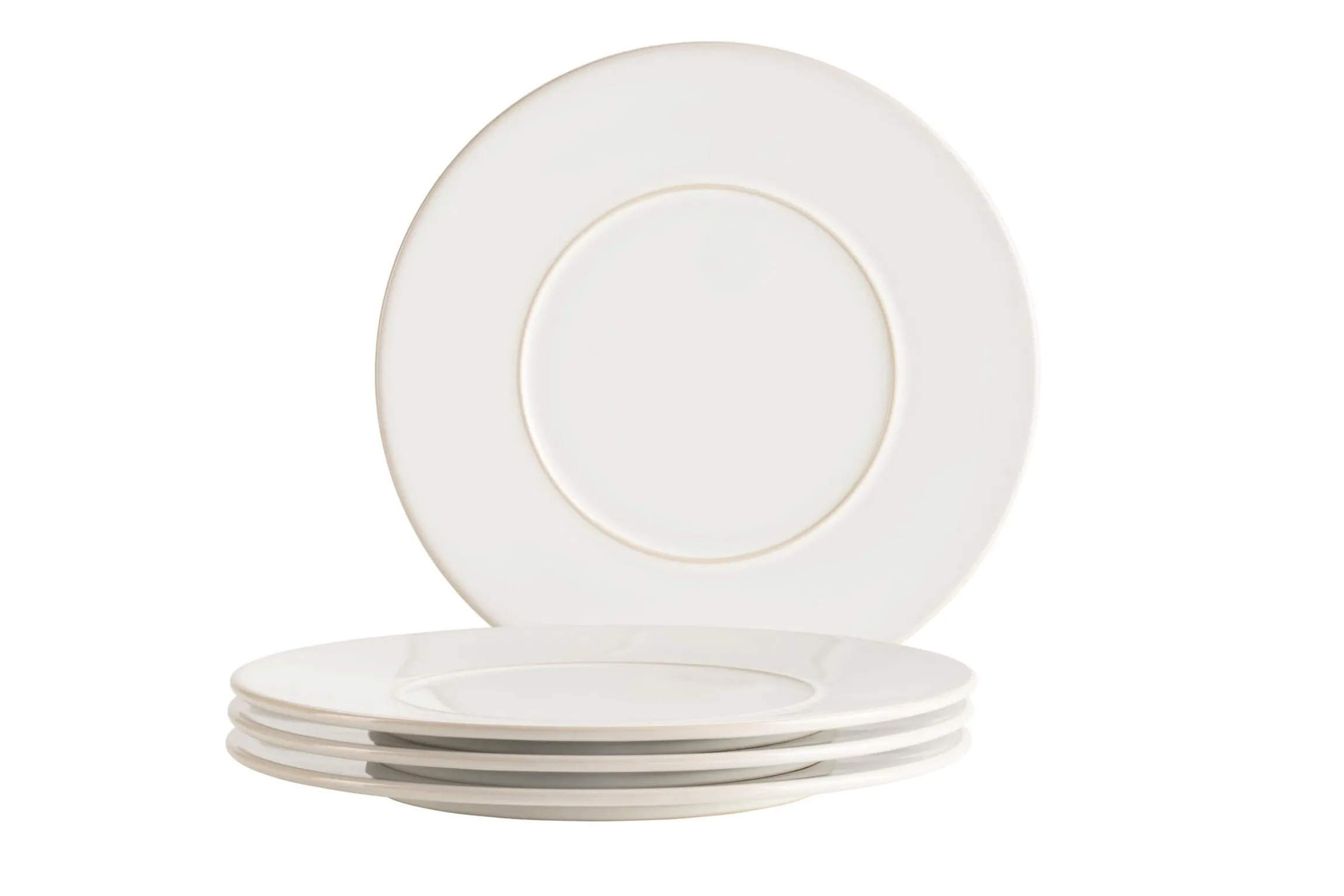Speiseteller Set, Steinzeug Unico Weiß