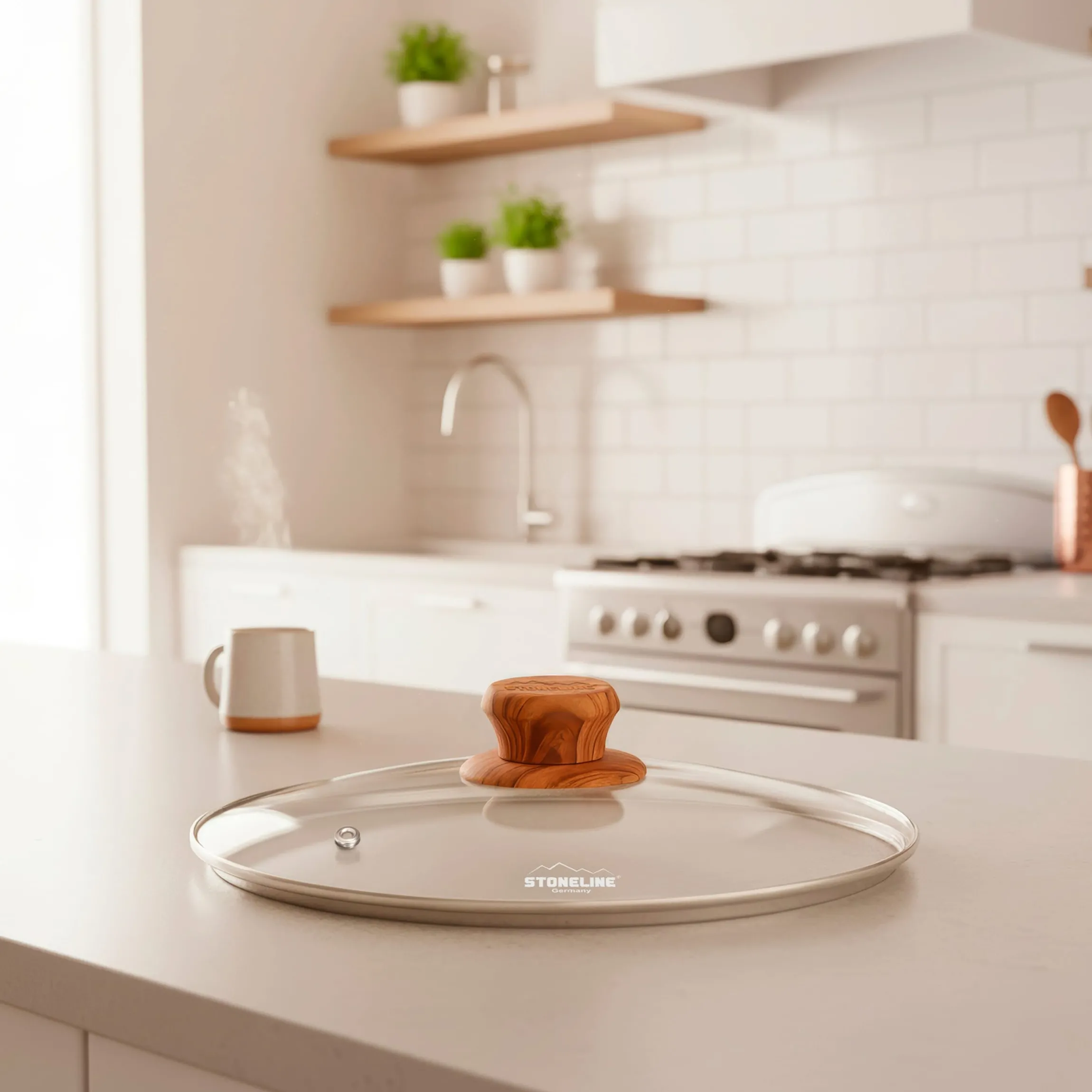 STONELINE Back to Nature Glasdeckel 30 cm | Holzoptik