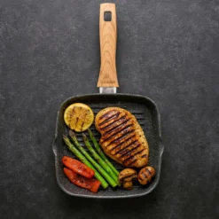 STONELINE Back to Nature Grillpfanne 16 cm | ohne Deckel - Holzoptik