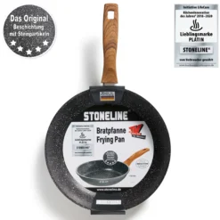 STONELINE Bratpfanne 28 cm | ohne Deckel - Holzoptik