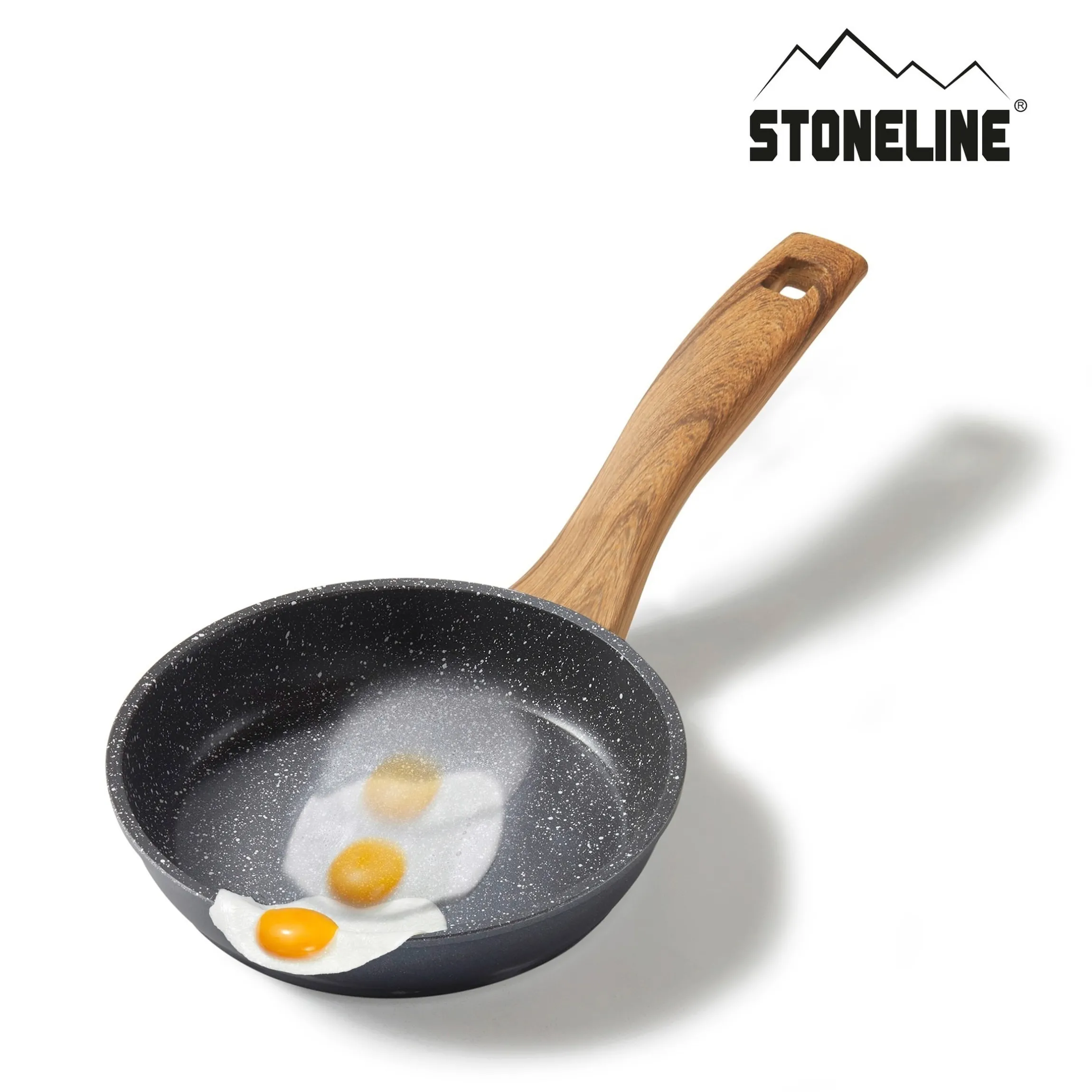 STONELINE Bratpfanne 16 cm | ohne Deckel - Holzoptik