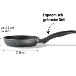 STONELINE Bratpfanne 16 cm | ohne Deckel - Schwarz