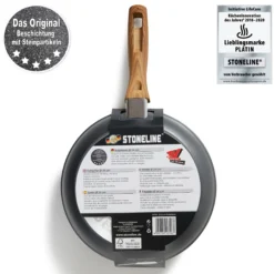 STONELINE Bratpfanne 24 cm | ohne Deckel - Holzoptik