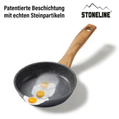 STONELINE Bratpfanne 18 cm | ohne Deckel - Holzoptik