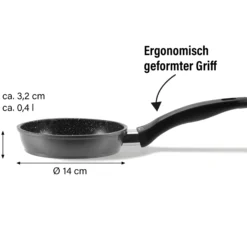 STONELINE Bratpfanne 14 cm | ohne Deckel - Schwarz