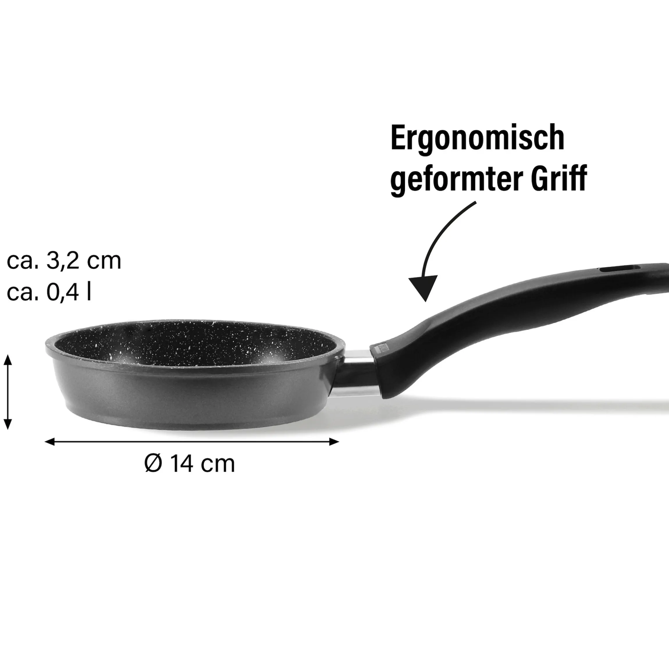 STONELINE Bratpfanne 14 cm | ohne Deckel - Schwarz