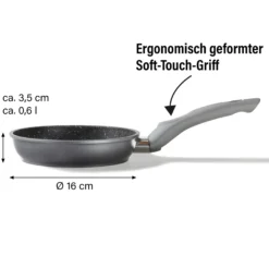 STONELINE Bratpfanne 16 cm | ohne Deckel - Grau
