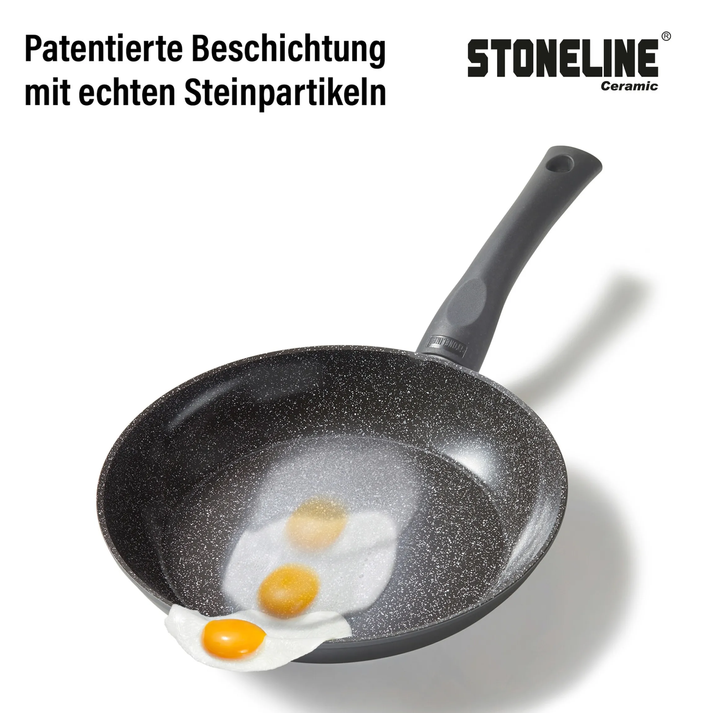 STONELINE CERAMIC Keramik Bratpfanne 24 cm | mit Deckel