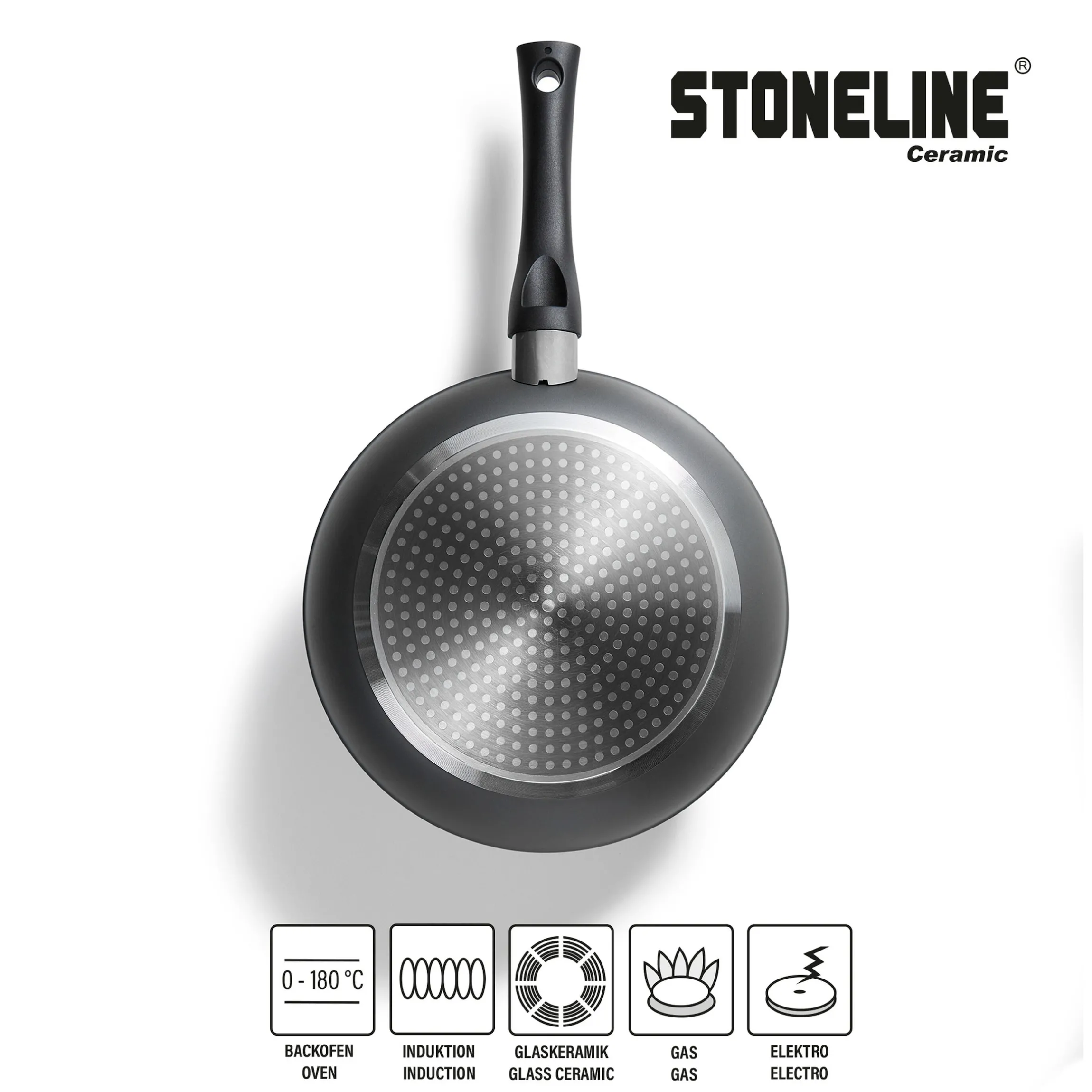 STONELINE CERAMIC Keramik Kochgeschirr-Set 16-teilig 18/20/24/28 | mit Deckeln