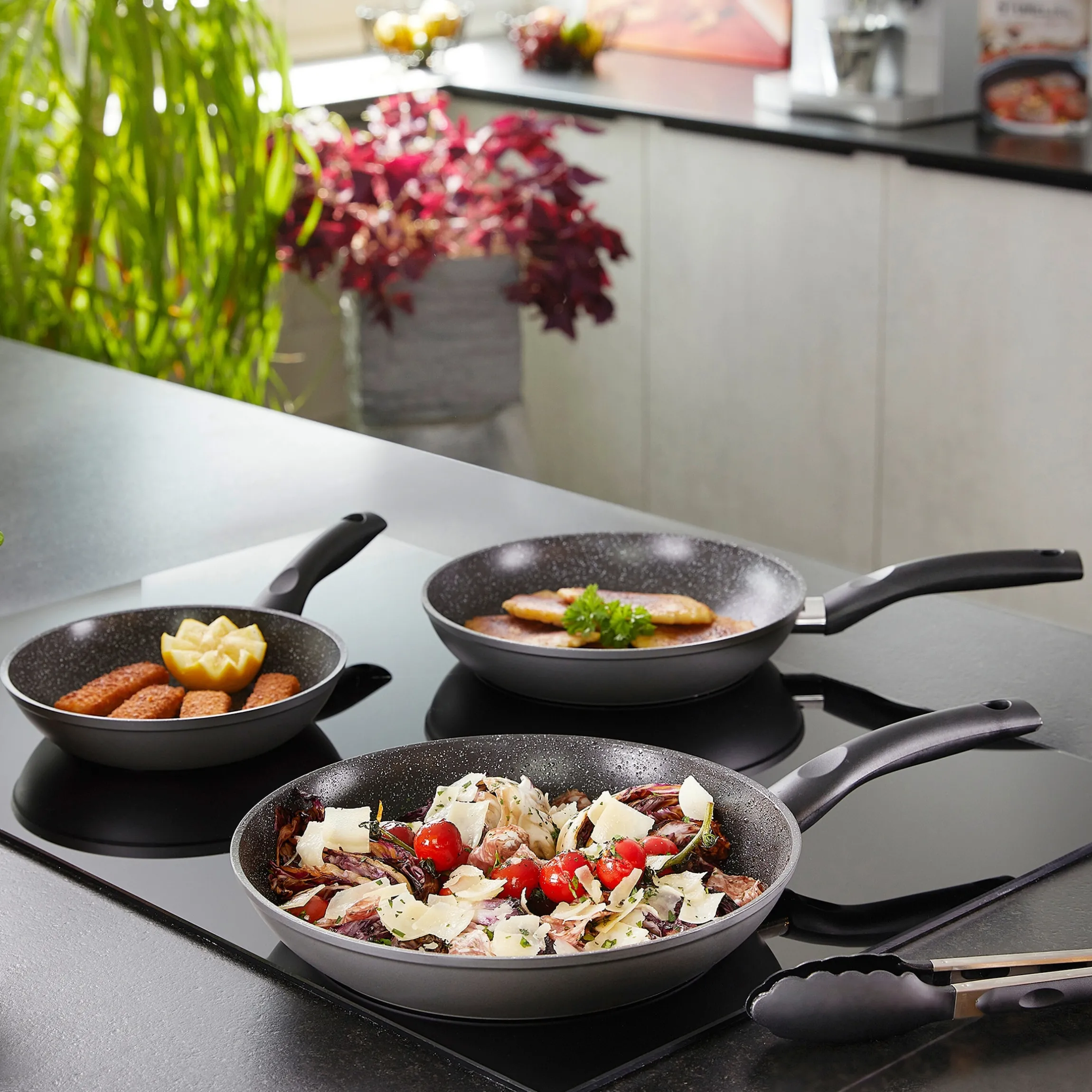 STONELINE CERAMIC Keramik Pfannen-Set 3-teilig 20/24/28 | ohne Deckel