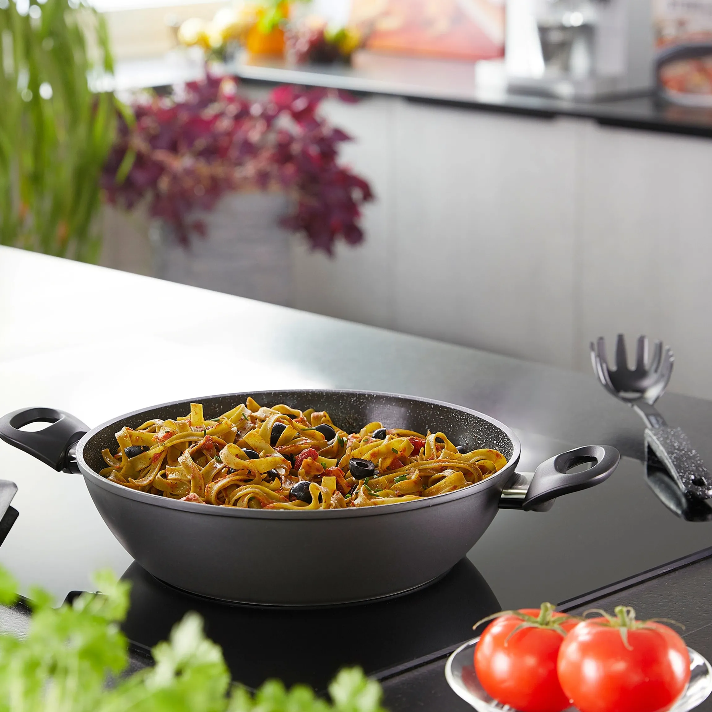 STONELINE CERAMIC Keramik Servierpfanne 24 cm | mit Deckel