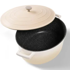STONELINE Cocotte Bräter Oval 32x25 cm Creme | mit Deckel