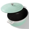 STONELINE Cocotte Bräter Oval 32x25 cm Mint | mit Deckel