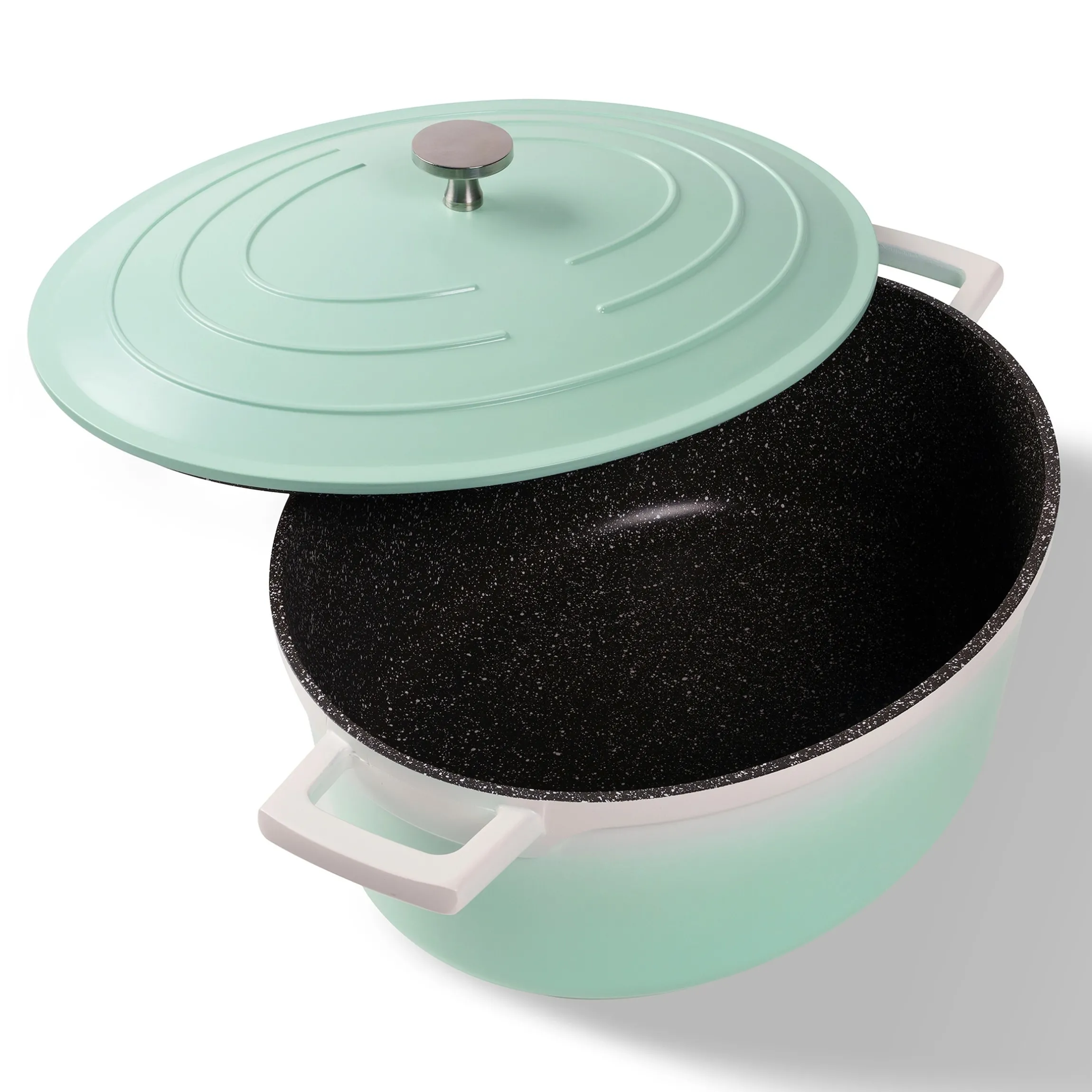 STONELINE Cocotte Bräter Oval 32x25 cm Mint | mit Deckel