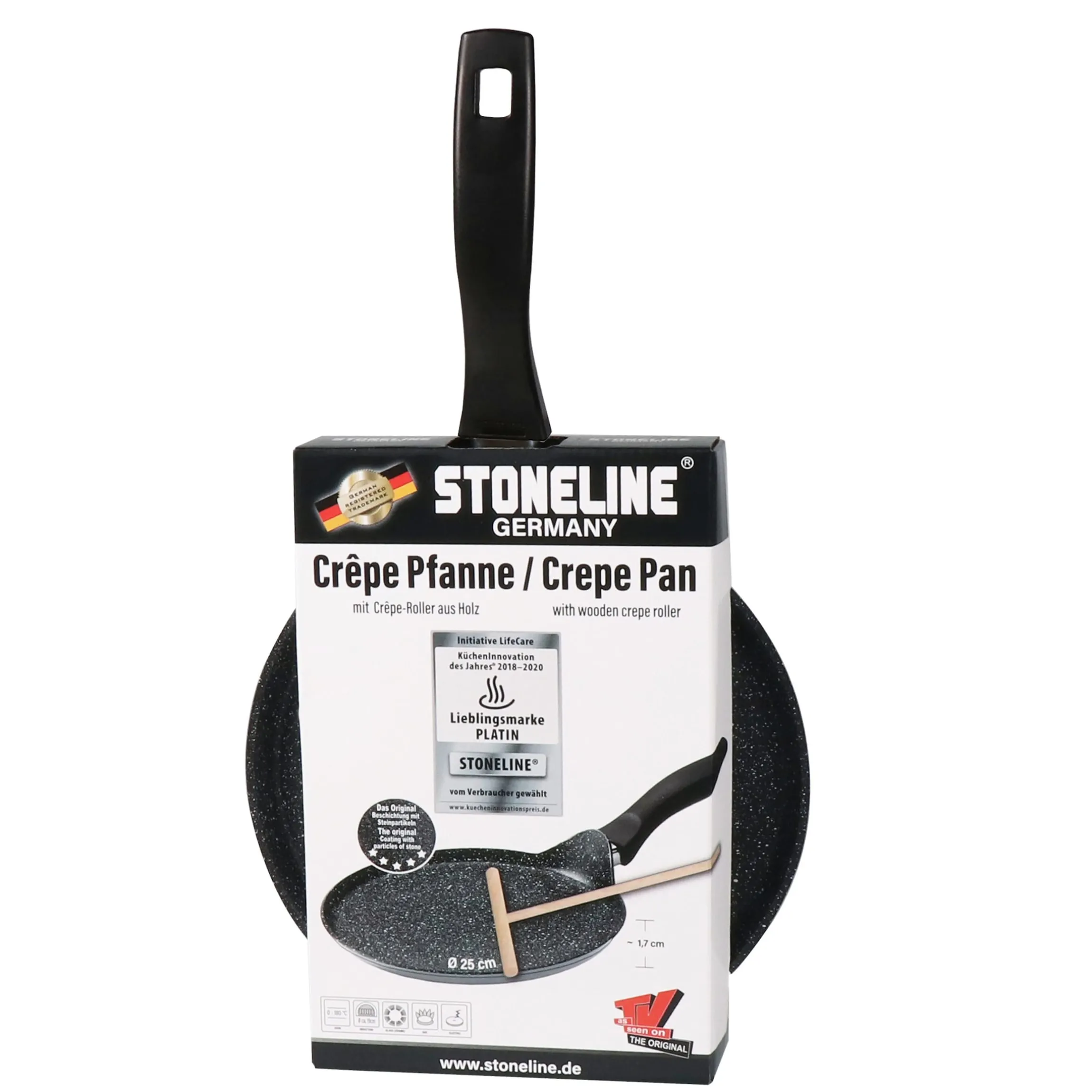 STONELINE Crepe Pfanne 25 cm | Fixiert