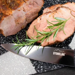 STONELINE Edelstahl Messer Set 5-teilig mit Messerblock | Schwarz